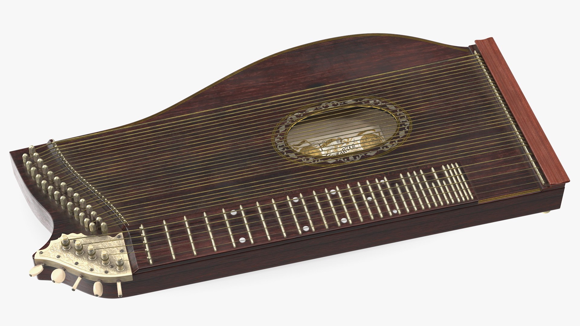 Vintage Franz Schwarzer Concert Zither 3D model preview