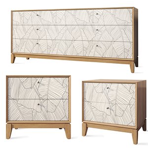 3D Chest of drawers bedside table Reuben