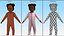 Little African Girl Light Skin in Full Bodysuit Rigged for Cinema 4D