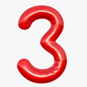 balloon numeral 3 3D model