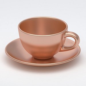 3D Tea Cup Copper