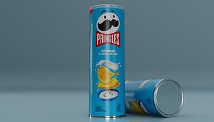 3D model Pringles Cheddar and Sour Cream
