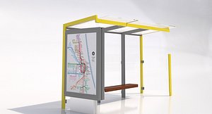 mmcite street geomere bus shelter 3ds