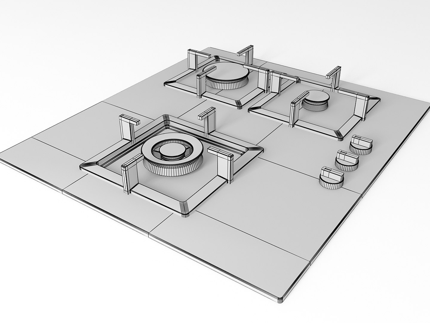 Kitchen Cooktop 3D - TurboSquid 1296316