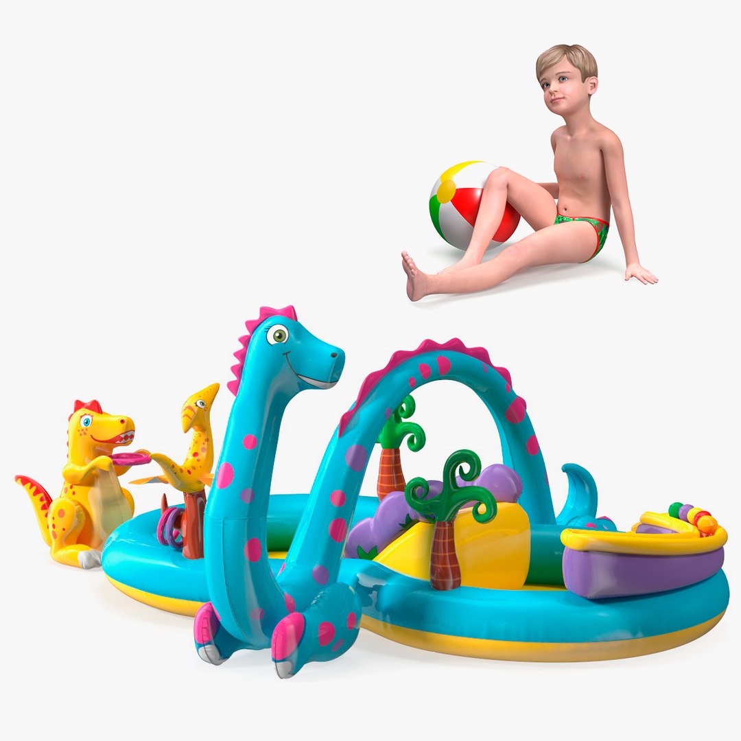 Child Boy with Play Center Collection 3D model preview