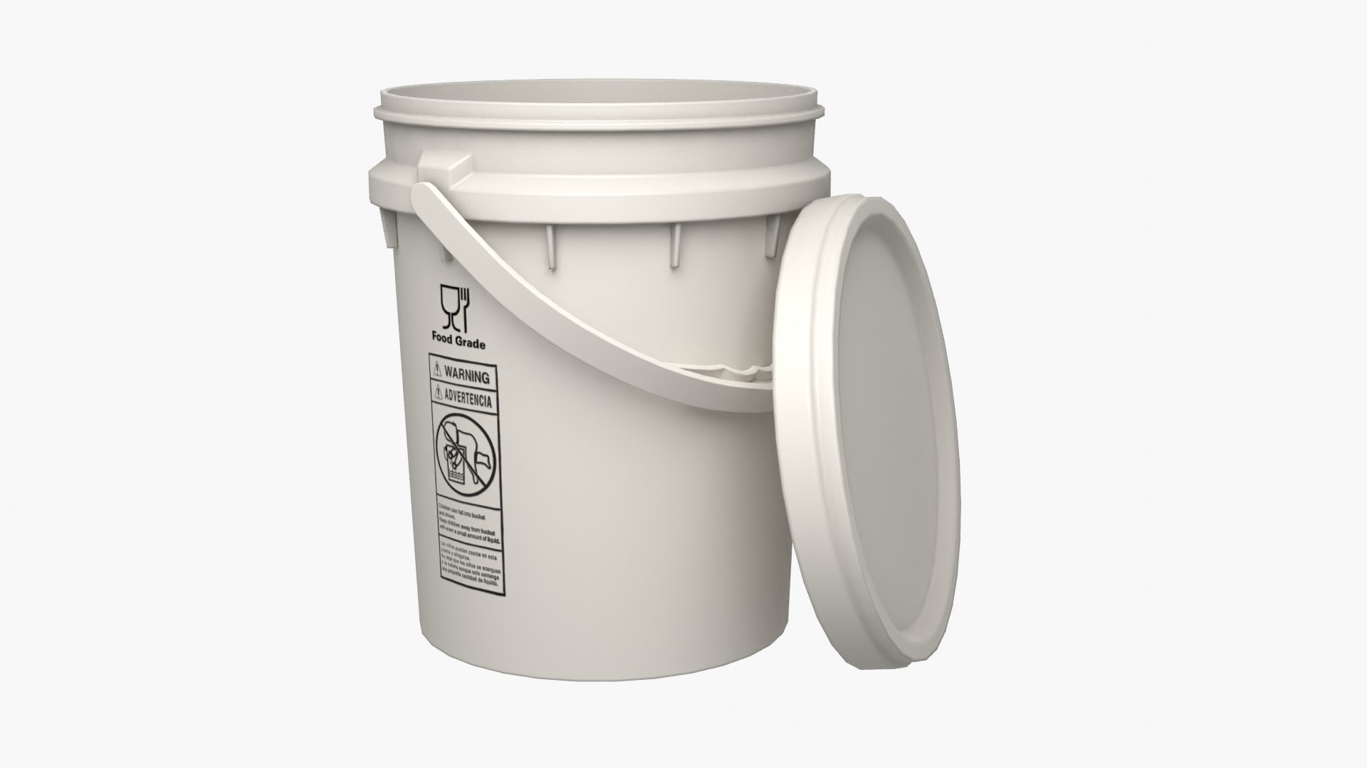 3D 5L Food Grade Plastic Bucket With Lid TurboSquid 2068502