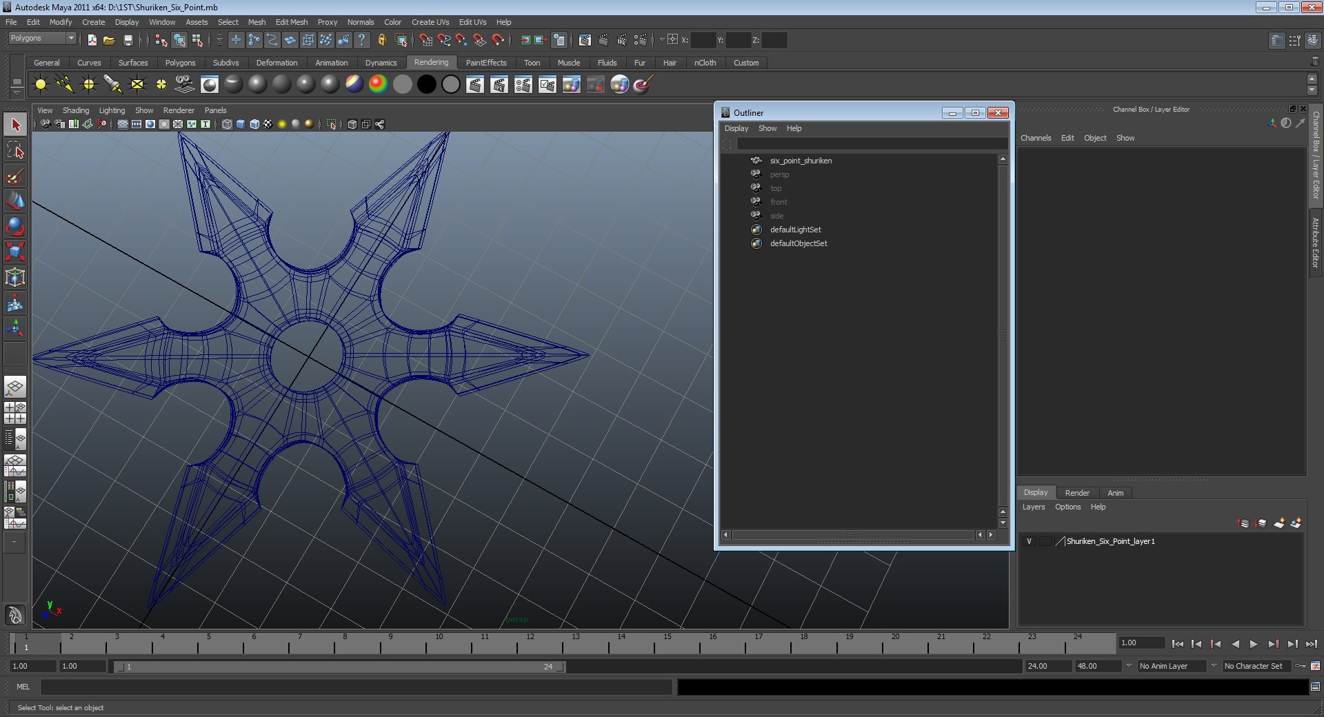 Shuriken Six Point 3D Model 3D model preview