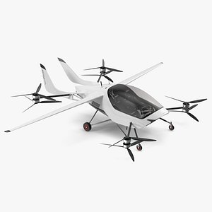 eVTOL Air One Two Seater Aeroplane Rigged for Cinema 4D