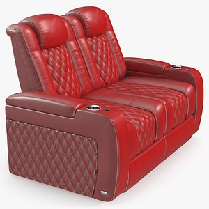 3D model Red Home Theater Double Chair