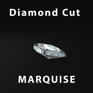 3d marquise diamond cut