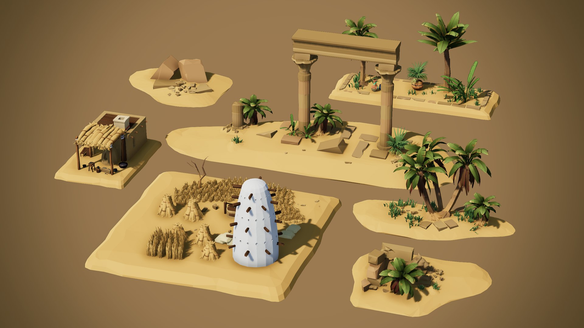 3D Egypt Pack - Polygonal Egyptian City - TurboSquid 1859049