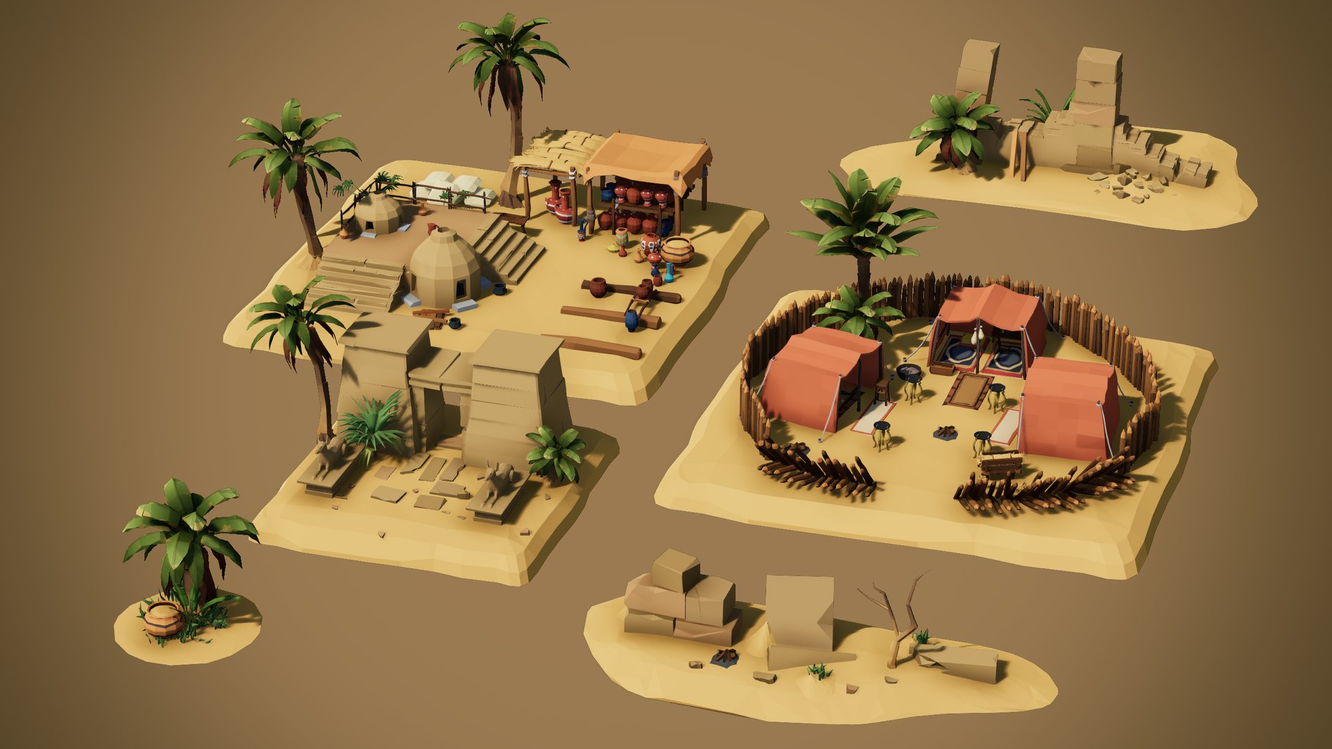 3D Egypt Pack - Polygonal Egyptian City - TurboSquid 1859049