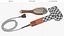 Electric Hair Dryer with Wooden Brush 3D