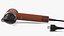 Electric Hair Dryer with Wooden Brush 3D