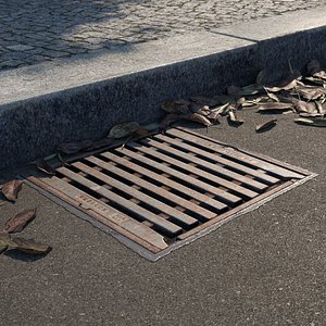 3D manhole cover 01 model