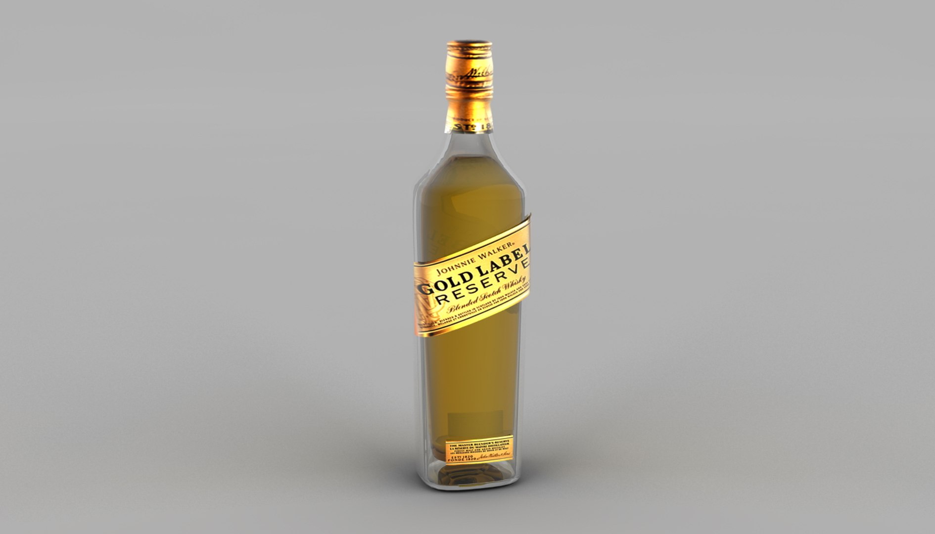 3D Gold Label Bottle Model - TurboSquid 1319212