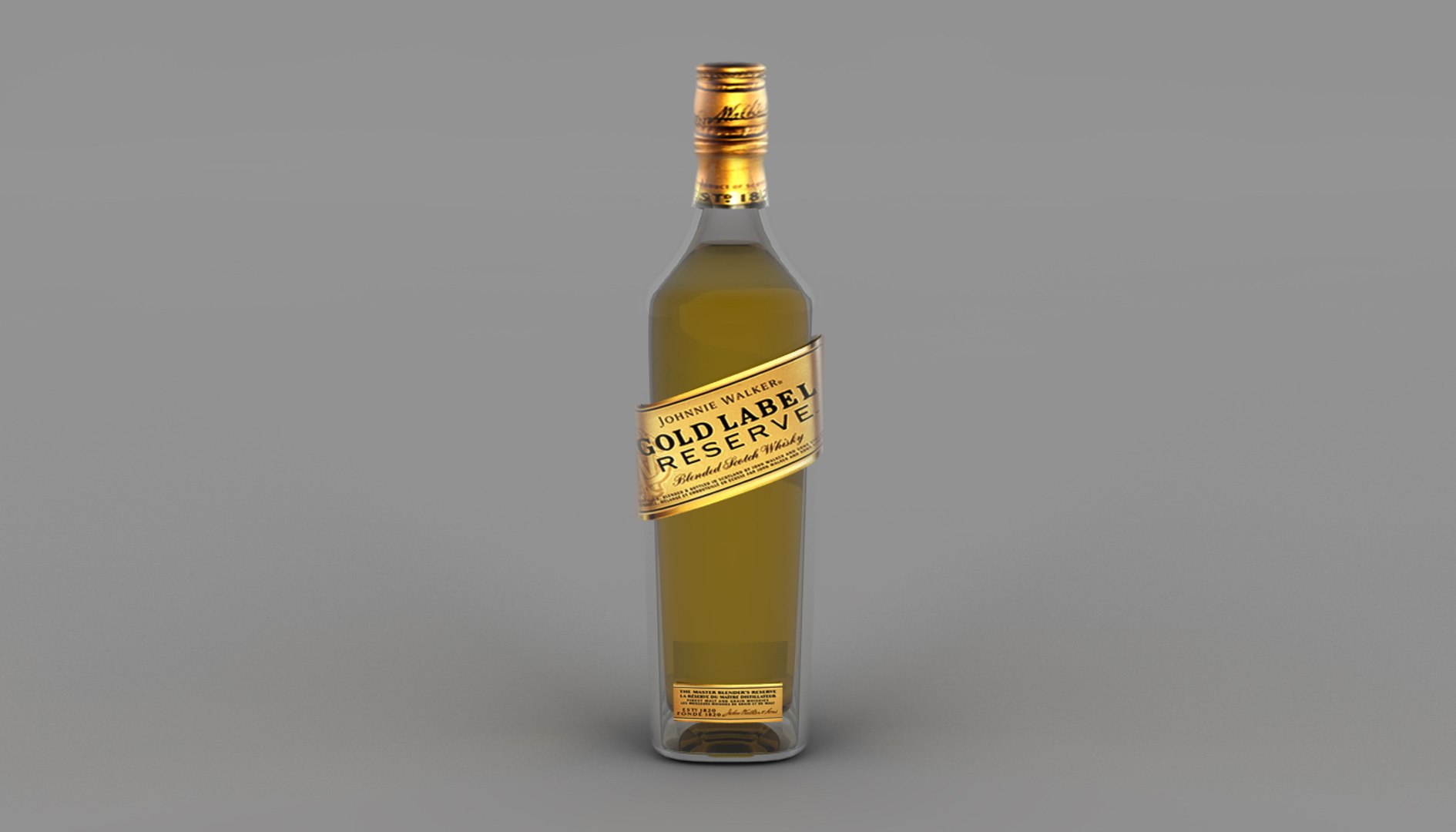 3D Gold Label Bottle Model - TurboSquid 1319212