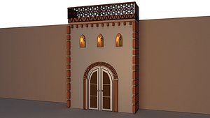 3D 3D model Door Gate of arabian castle or fortress interior