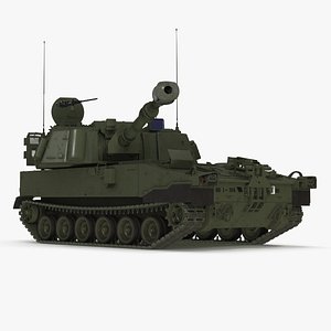 3D Military Howitzer M109A7 Paladin Rigged