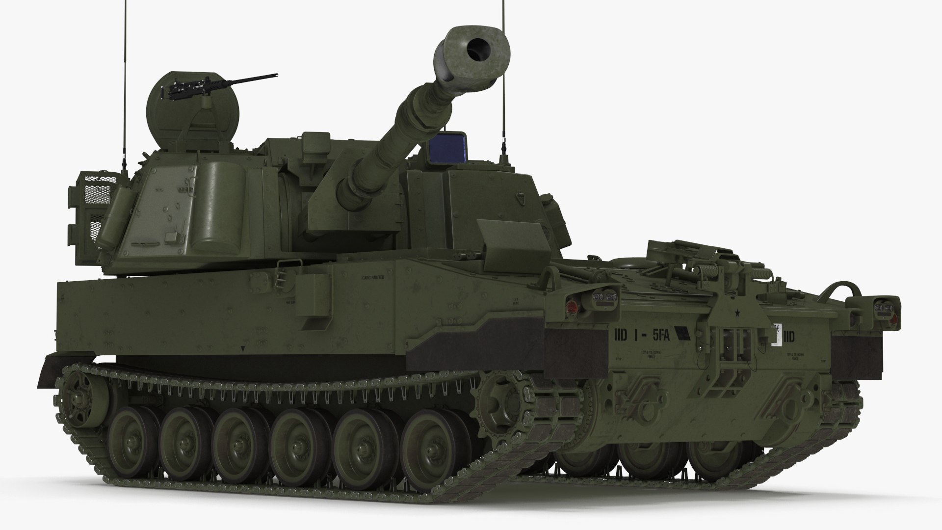Military Howitzer M109A7 Paladin Rigged 3D model preview