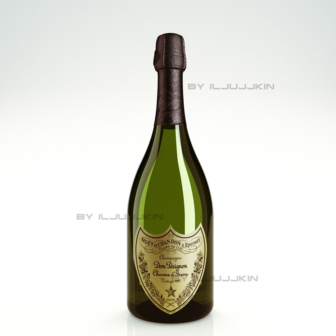 bottle dom perignon champagne 3d model