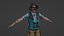 Model 3D postaci z kreskówki Rigged Adventure Man B
