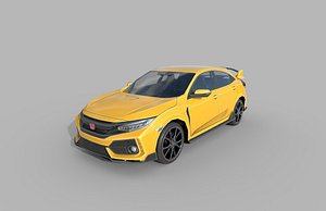 3D Low Poly Car - Honda Civic Type R 2018 model