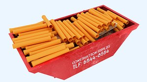 Industrial Container with PVC Pipes 3D