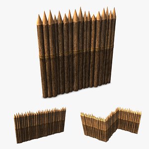 wood stockade 3d model