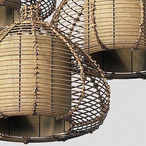 Lamp wicker branch rattan Dome