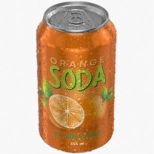 Standard Soda Can With Droplets 355ml