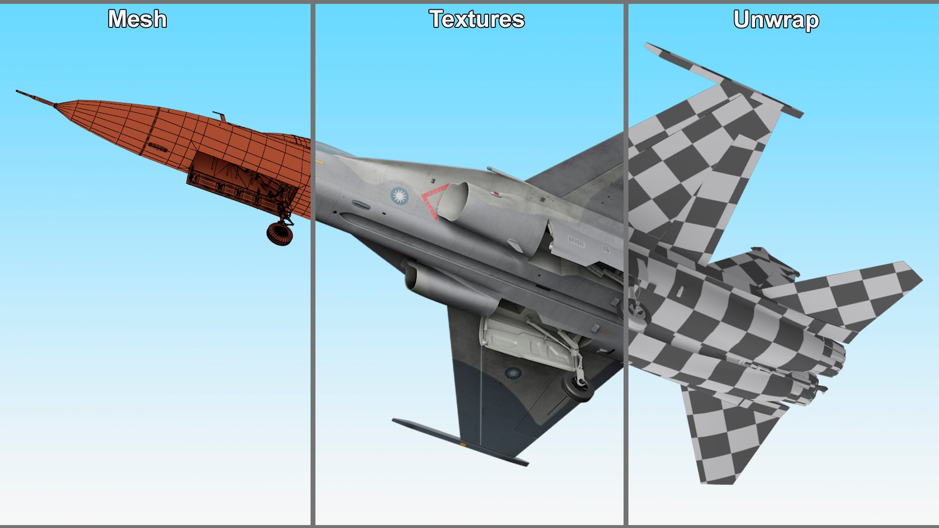Unarmed Fighter Jet AIDC F-CK-1 Rigged 3D https://p.turbosquid.com/ts-thumb/Nn/j4hBG6/Ge/unarmedfighterjetaidcfck1riggedvray3dmodel026/jpg/1724855681/1920x1080/fit_q87/e789bf3b89836ae97af5596d26253e7e05eebd59/unarmedfighterjetaidcfck1riggedvray3dmodel026.jpg
