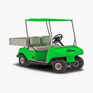 3d model of golf cart green rigged