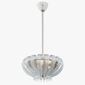 3D Murano Glass Chandelier by Barovier Toso