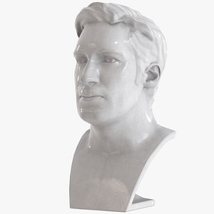 Male Mannequin Head - White Plastic - Game Asset