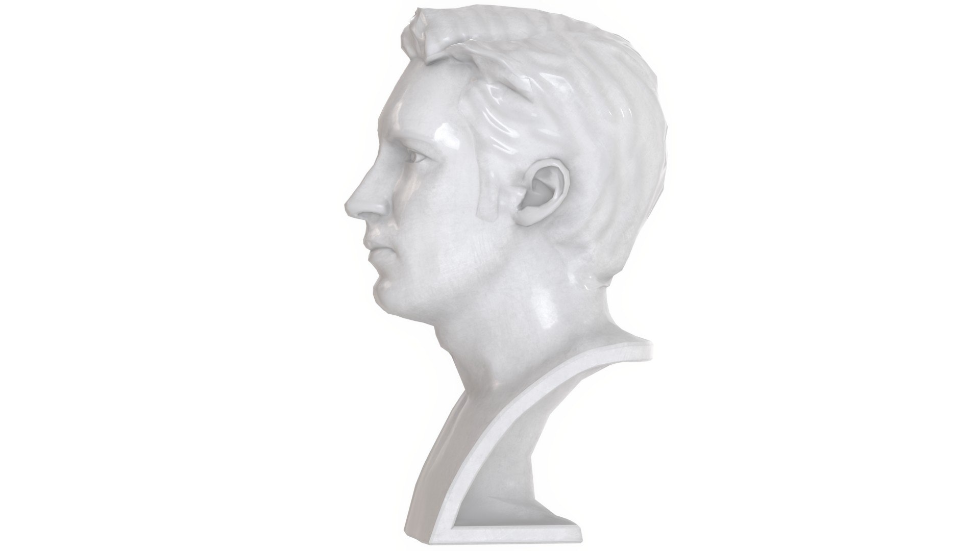 Male Mannequin Head - White Plastic - Game Asset 3D Model - TurboSquid