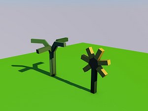 3d sunflower grass model