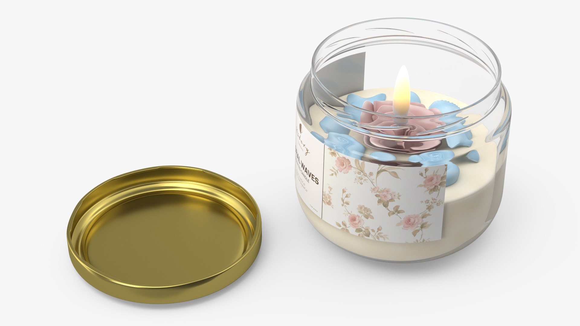 Jar Candle ReStory Fire Burns with Cover 3D model preview