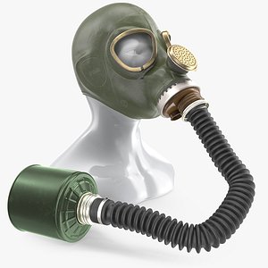 green gas mask long 3D