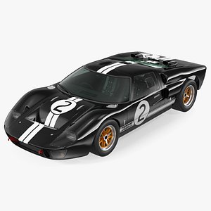 3D Ford GT40 Racing Car Black