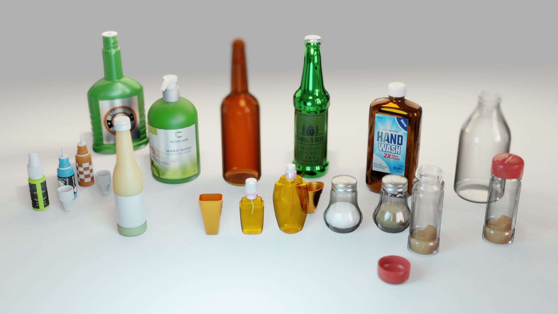 3D Model Bottle Collection - TurboSquid 2030417