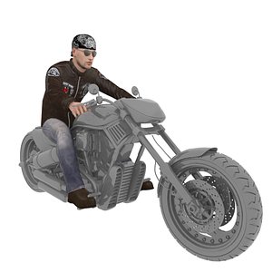 rigged biker 2 3D model