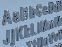 Alphanumerics Characters in Arial format.