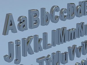 Alphanumerics Characters in Arial format.