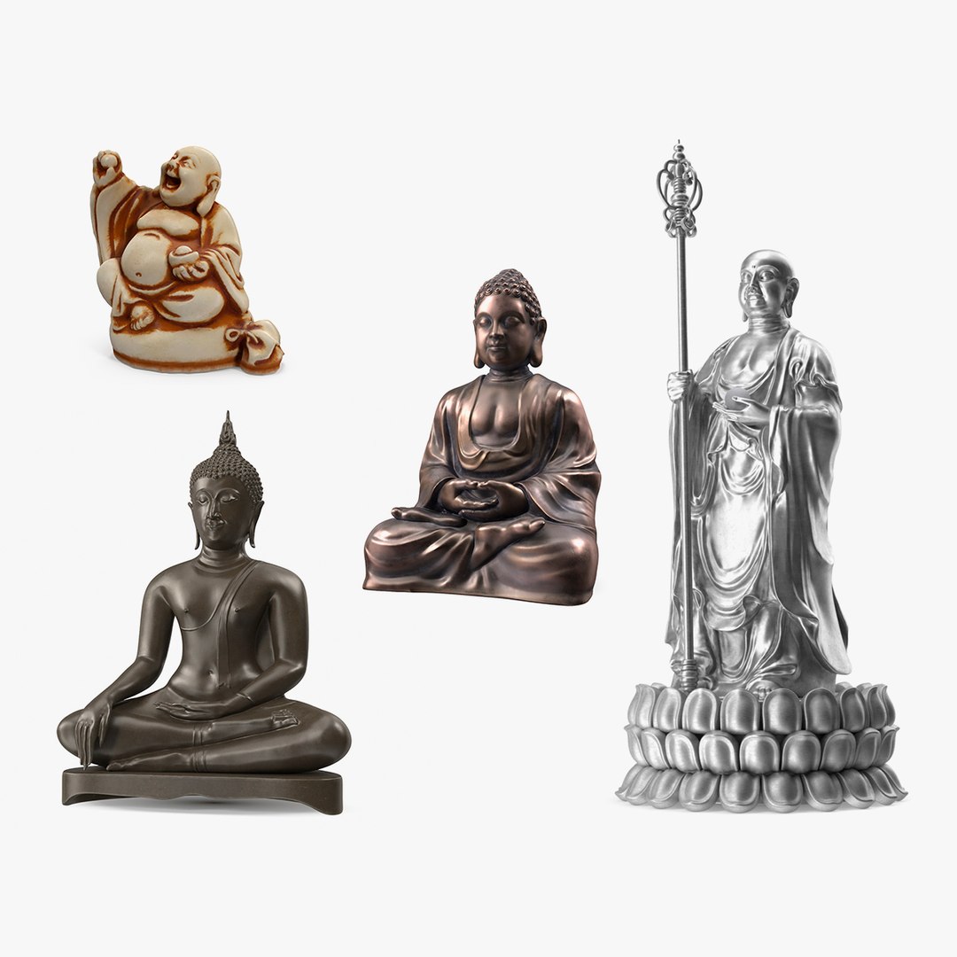 Buddha Statues Collection 3 3D model preview