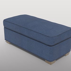 Navy Storage Ottoman 3D model