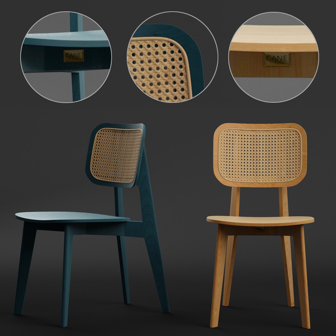 Cane Dining Chair Model TurboSquid 1399113