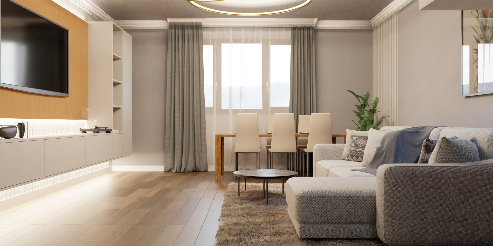 3D Living Room And Hall - TurboSquid 2218885