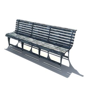 aluminium metal outdoor bench 3d 3ds