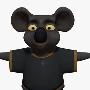 3d model cartoon koala bear rigging character
